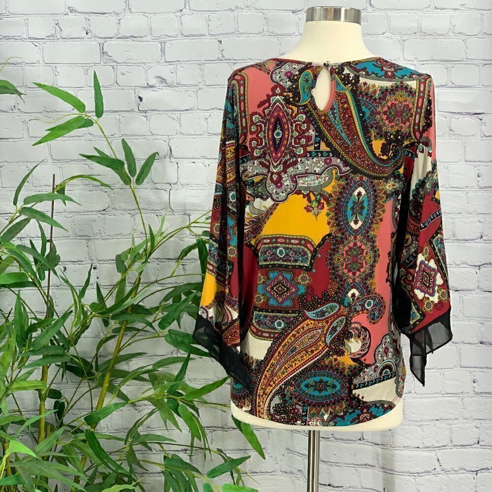 🎉Jennie & Marlis Multicolor Paisley Print Blouse - Picture 3 of 4